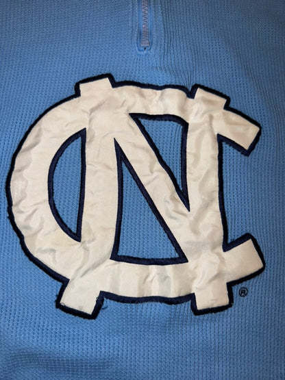 University of North Carolina Chapel Hill Tar Heels Starter Waffle Knit 1/4 Zip Sweater XL Blue Tar Heels