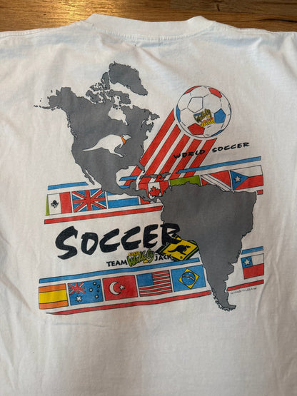 VTG 90s Aussie Wallaby Jack World Soccer Tshirt, Size Large