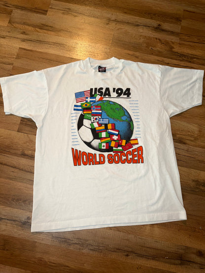 USA 1994 FIFA World Cup Soccer Tshirt Screen Stars Best, Size XL