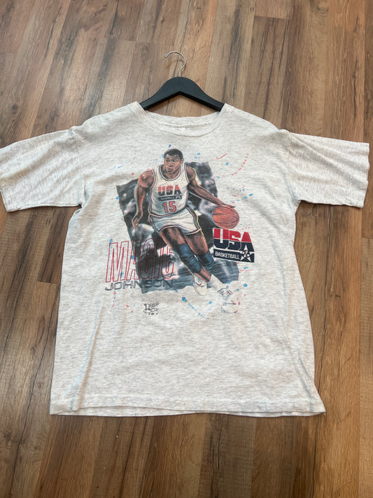 1992 Team USA Magic Johnson Tshirt, Size Large