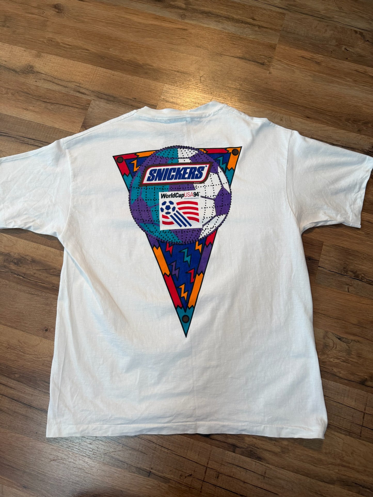 VTG 1994 FIFA World Cup Snickers Promo Soccer Tshirt, Size XL