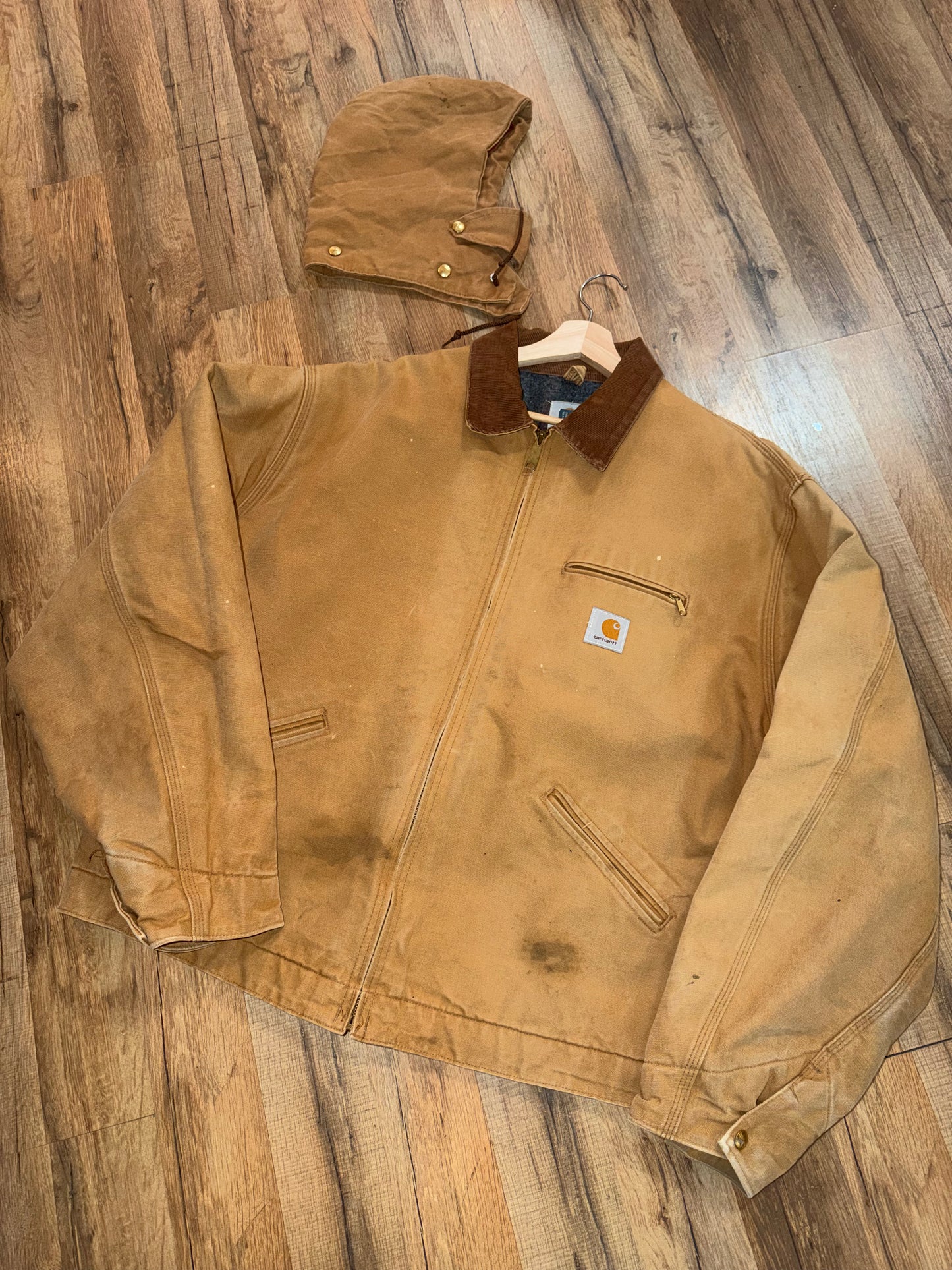 Vintage Detroit Carhartt Blanket Lined With Hood Size XXL