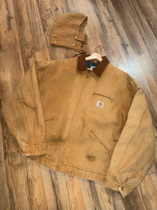 Vintage Detroit Carhartt Blanket Lined With Hood Size XXL