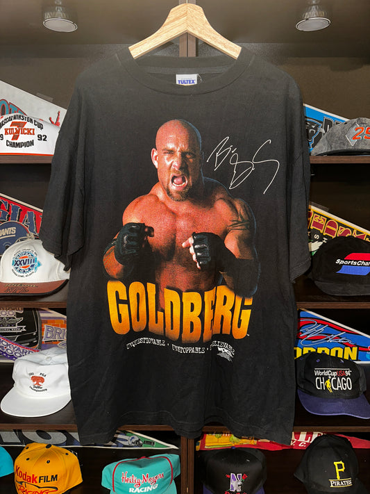 Vintage 1998 Bill “Goldberg” WCW World Championship Wrestling TULTEX XL Black Gold