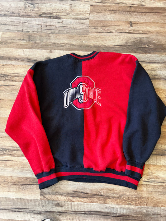 Vintage Ohio State Split Color Two Tone Midwest Embroidery Large