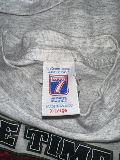 Vintage 1997 NBA FINALS Chicago Bulls Five Time Champions Logo 7 XL Heather Grey