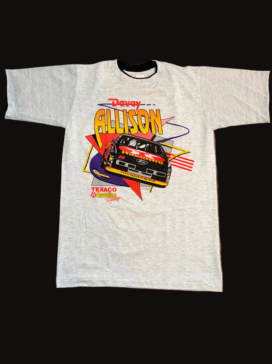 Davey Allison Texaco Havoline NASCAR Racing Double Lined Medium Sports Image Grey
