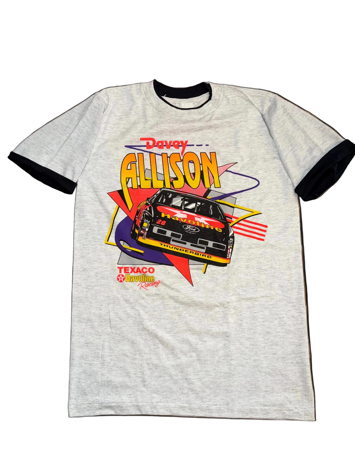Davey Allison Texaco Havoline NASCAR Racing Double Lined Medium Sports Image Grey