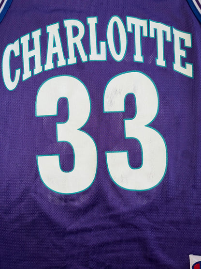 Champion Charlotte Hornets Alonzo Mourning #33 Purple Jersey Size 40