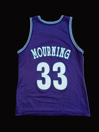 Champion Charlotte Hornets Alonzo Mourning #33 Purple Jersey Size 40