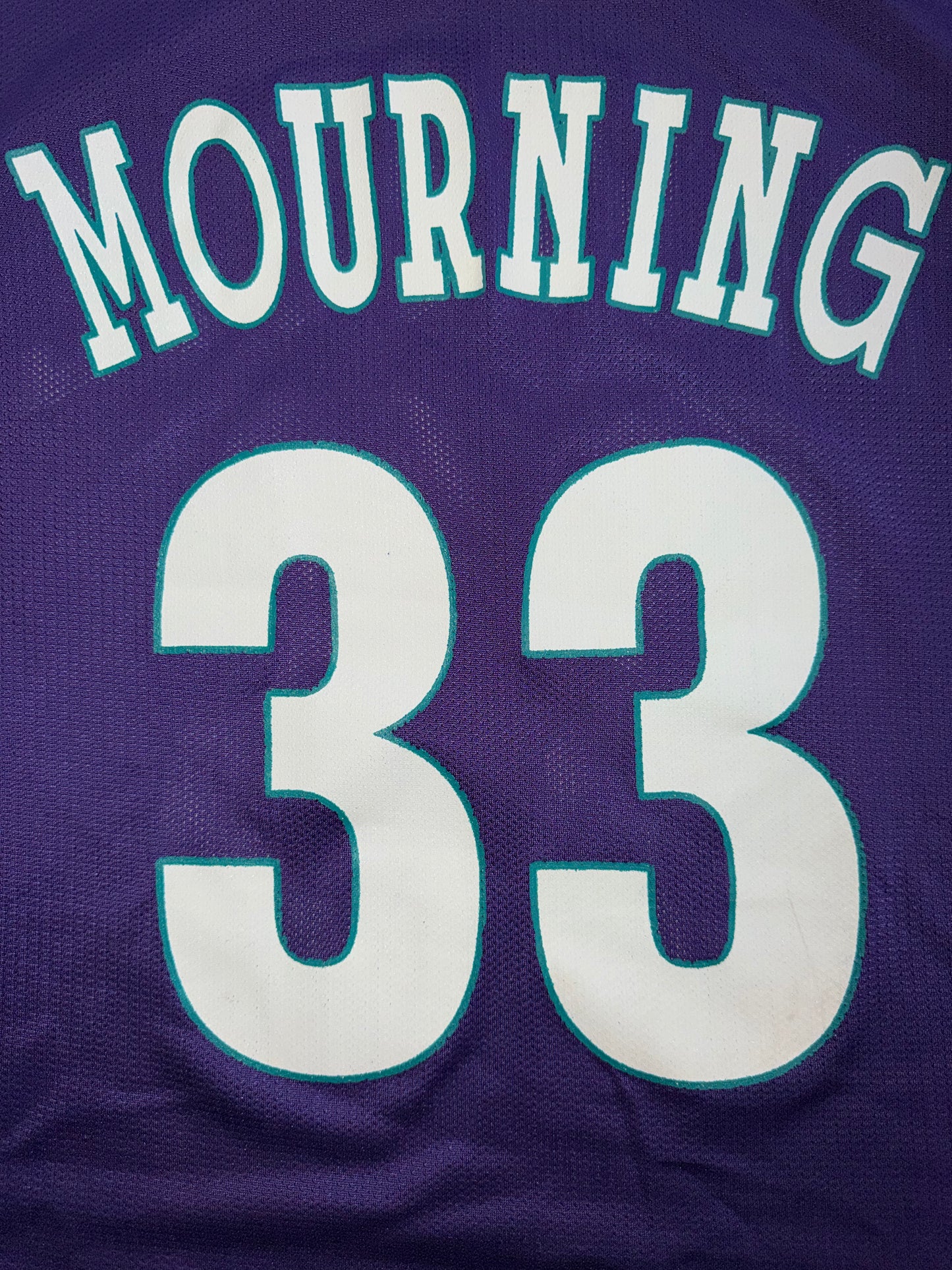 Champion Charlotte Hornets Alonzo Mourning #33 Purple Jersey Size 40