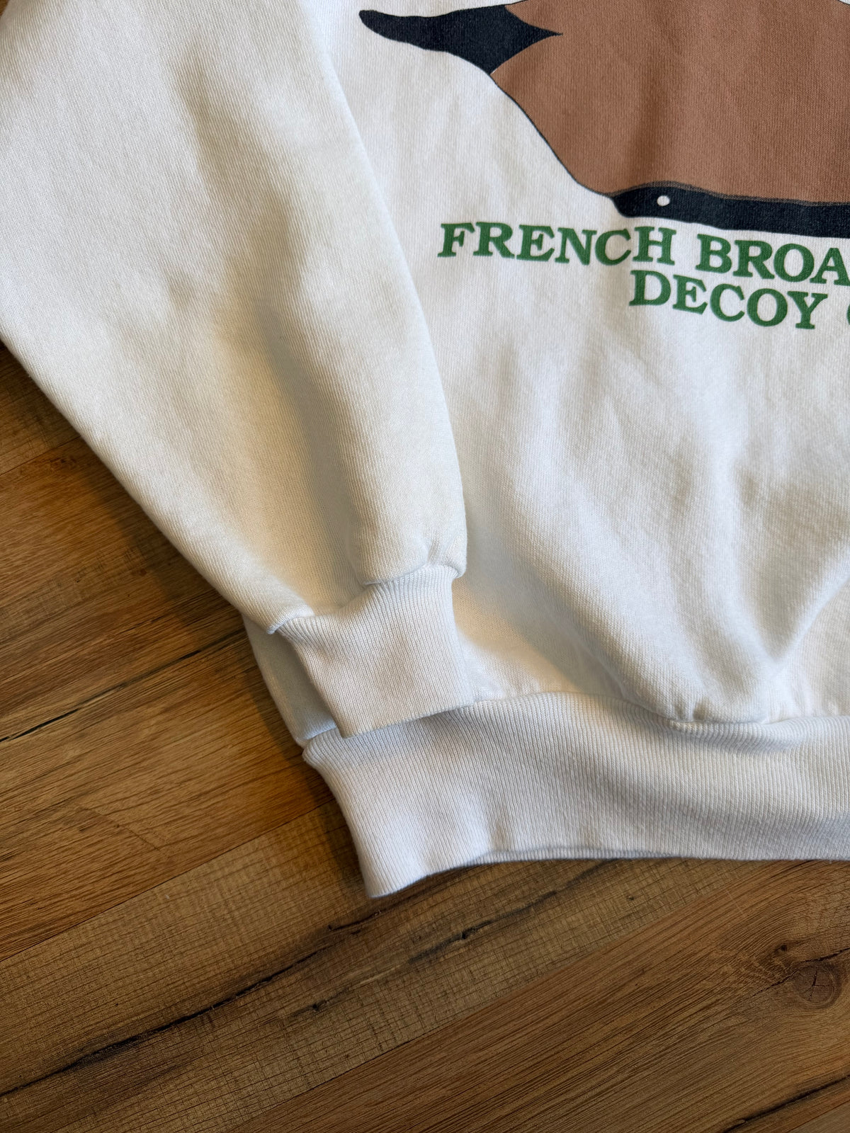 Vintage French Broad River Decoy Co. Crewneck Size Medium White Duck Hunting