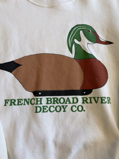 Vintage French Broad River Decoy Co. Crewneck Size Medium White Duck Hunting