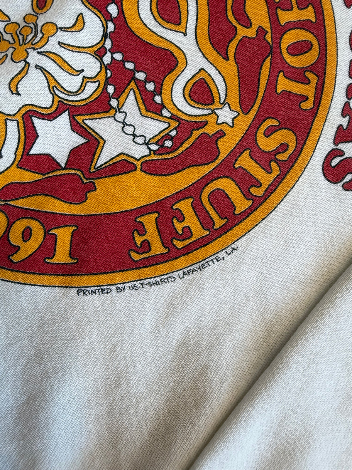 1991 Washington D.C. Mardi Gras "Louisiana We're Hot Stuff" Crewneck Size XL White
