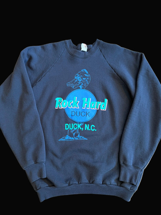 Vintage Rock Hard Duck of Duck NC, Hard Rock Cafe Boot Crewneck Size XL Humor Funny