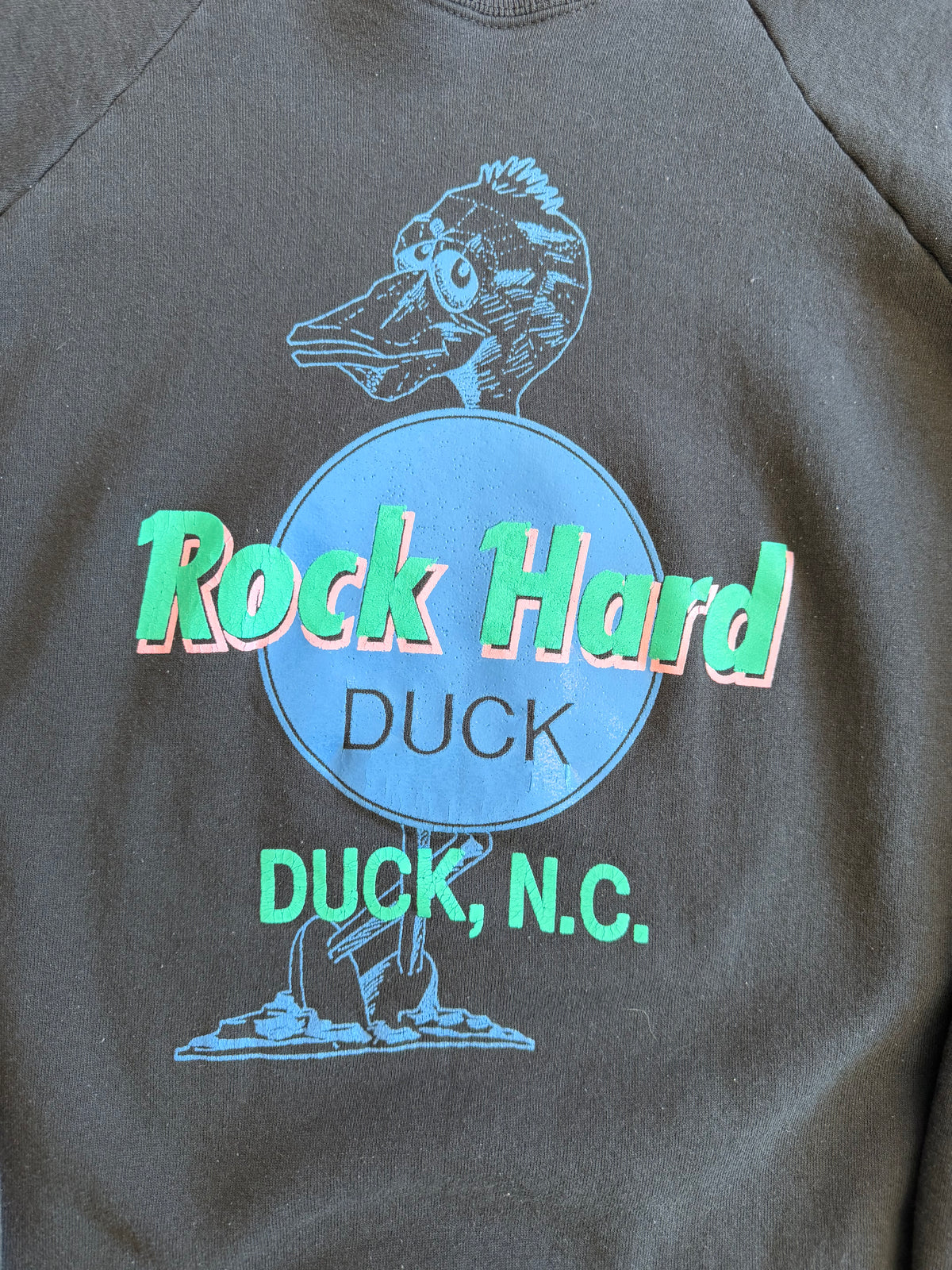 Vintage Rock Hard Duck of Duck NC, Hard Rock Cafe Boot Crewneck Size XL Humor Funny