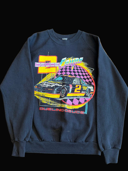 1992 Rusty Wallace Dueling Deuce #2 Coupe Miller Draft Crewneck Sweater Black Size Medium