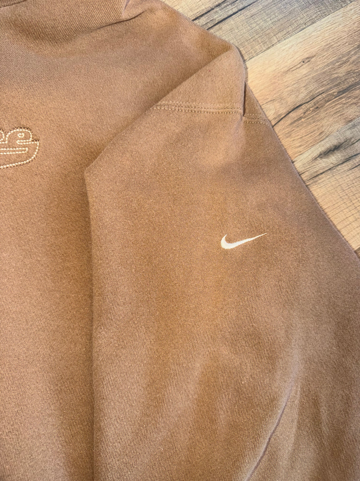 Nike Air Force 1 Spellout Hoodie Brown Sweatshirt XL Embroidered Made USA White Tag