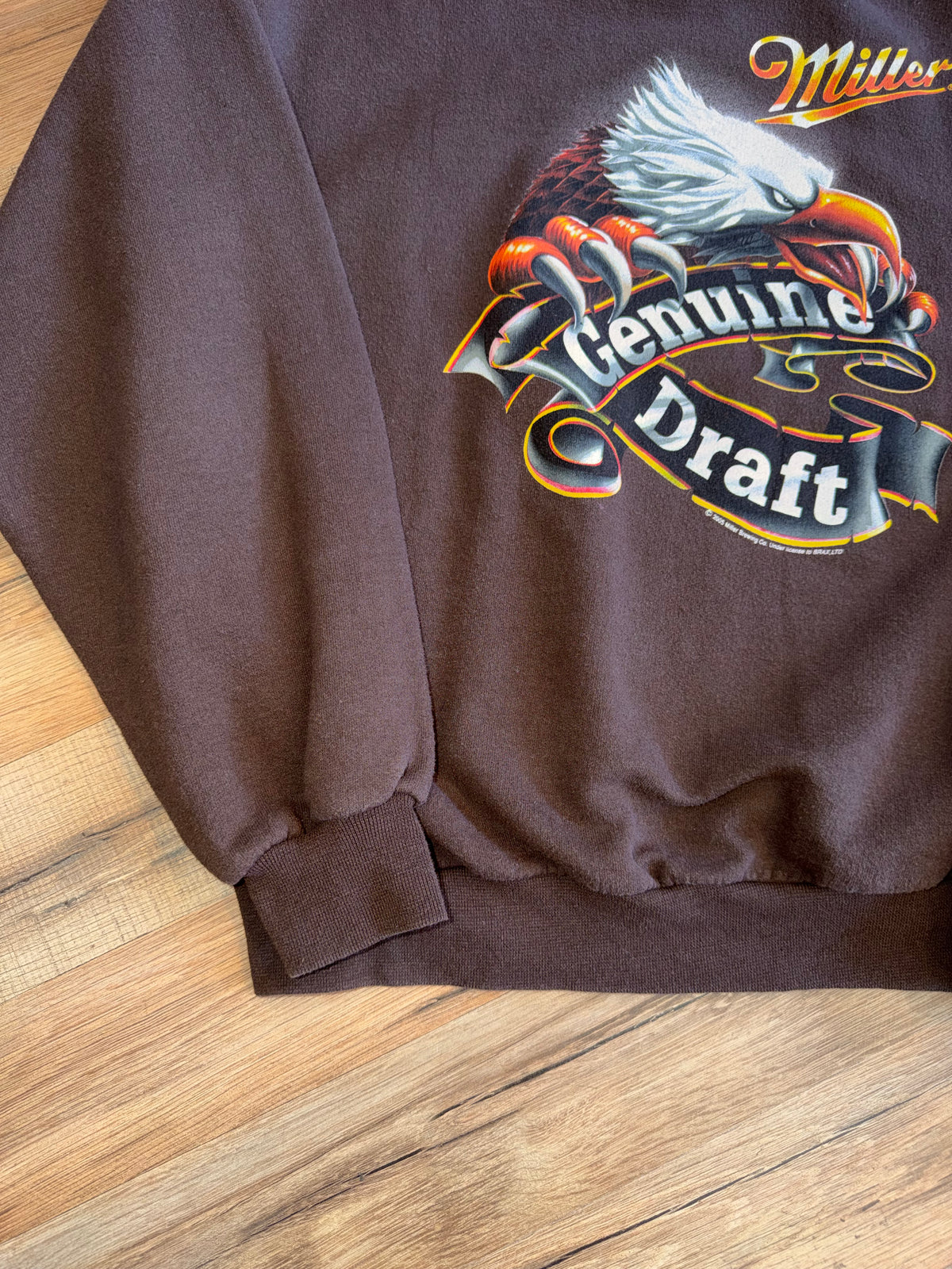 2005 Miller Genuine Draft Eagle Crewneck Brown Size Large