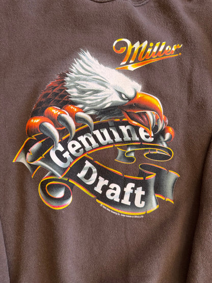 2005 Miller Genuine Draft Eagle Crewneck Brown Size Large