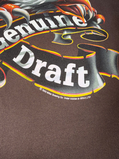2005 Miller Genuine Draft Eagle Crewneck Brown Size Large