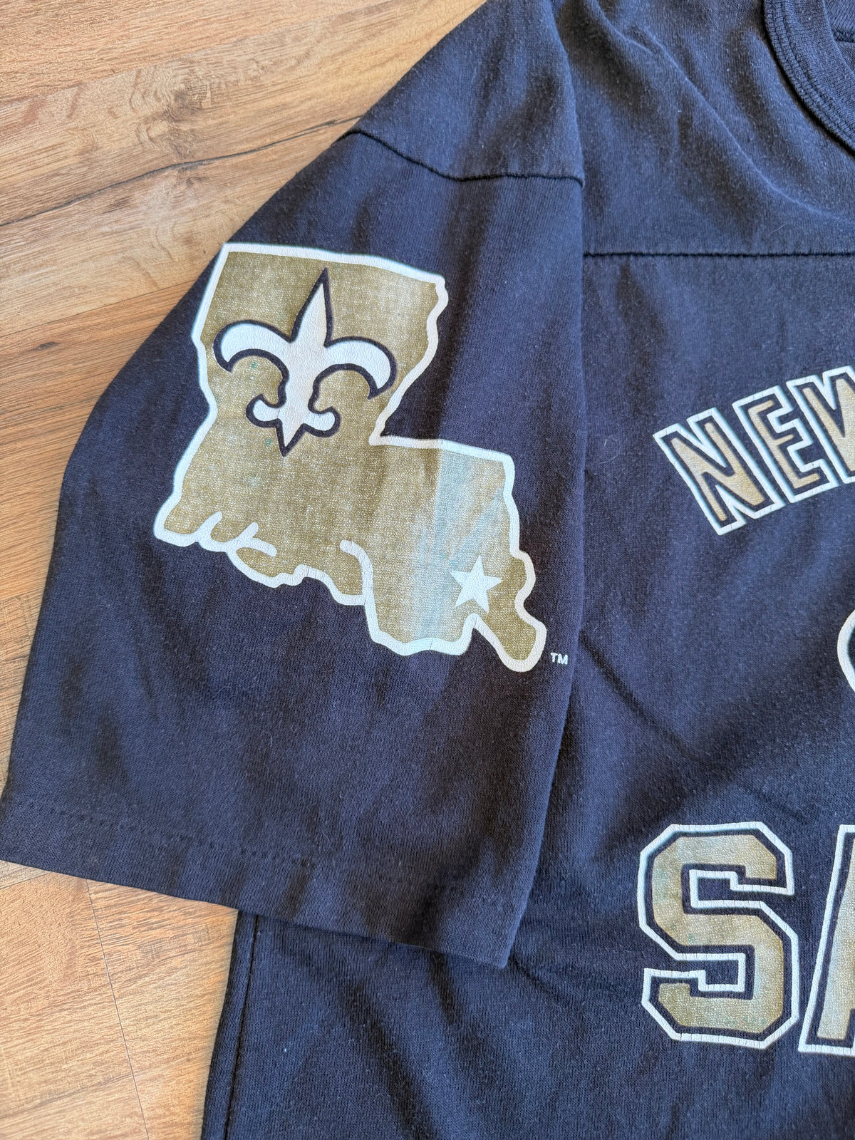 80s New Orleans Saints Shirt Jersey Black Garan Brand Large