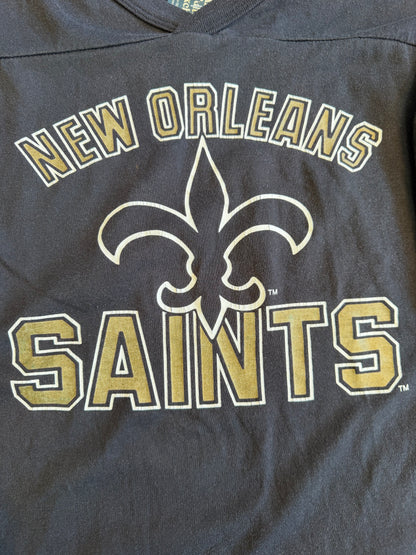 80s New Orleans Saints Shirt Jersey Black Garan Brand Large