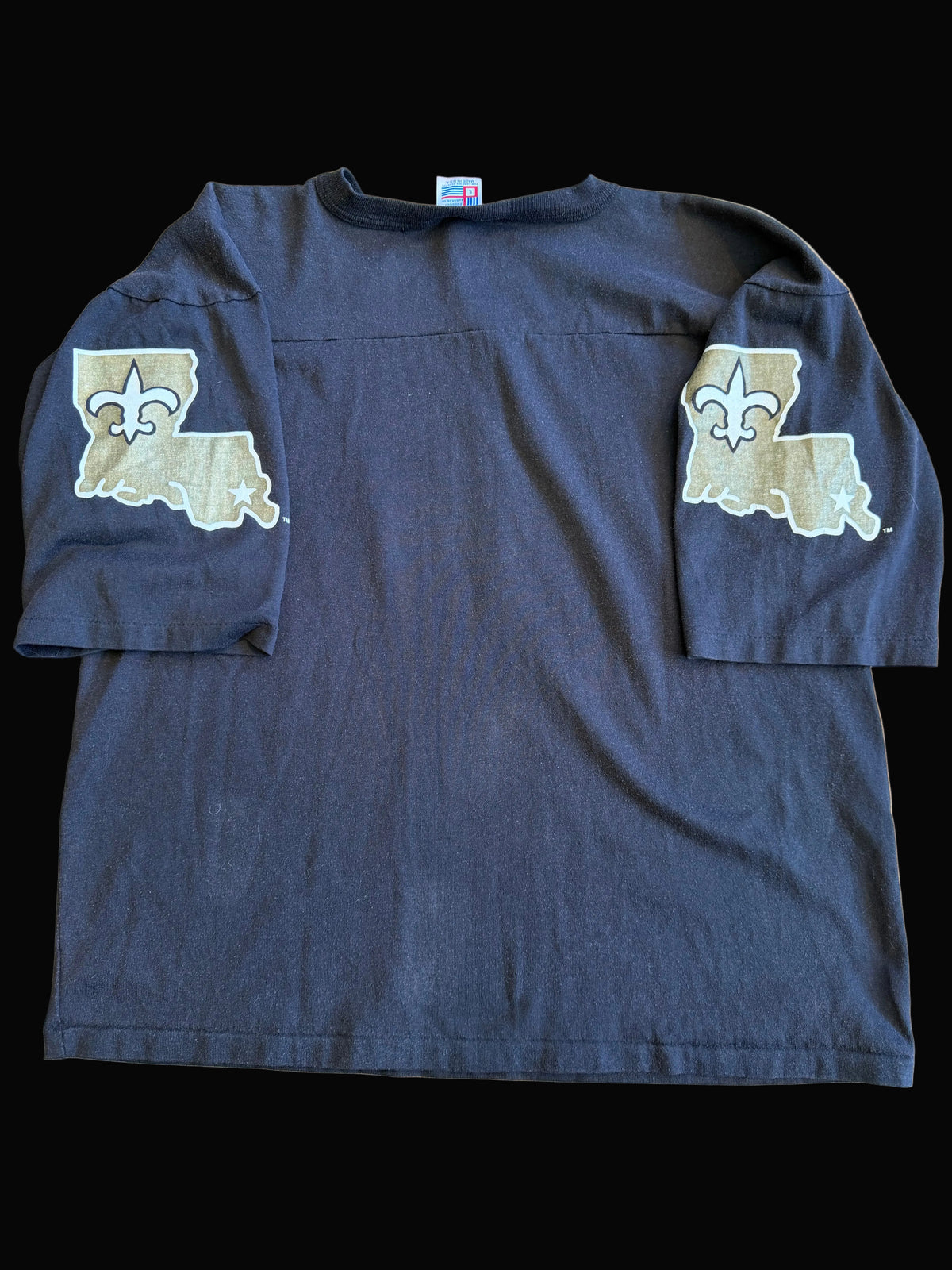 80s New Orleans Saints Shirt Jersey Black Garan Brand Large