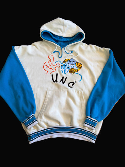 UNC Double Hood Match 1 Cream Carolina Blue XL Hoodie Sweatshirt