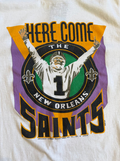 80s New Orleans Saints Here Come The Saints Selec-t by Tee Jays Tshirt Size Large