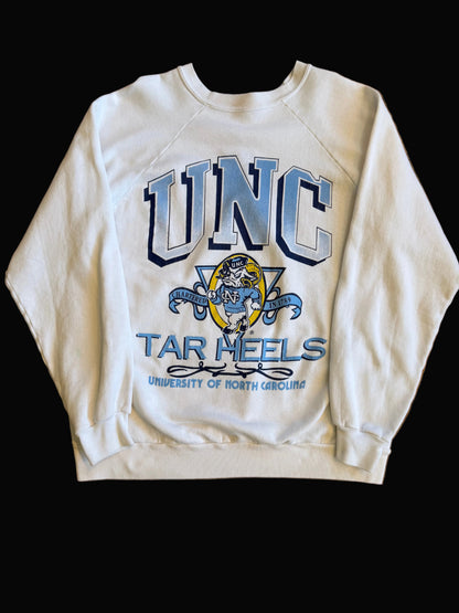 Vintage University of North Carolina Crewneck Sweater UNC White Large