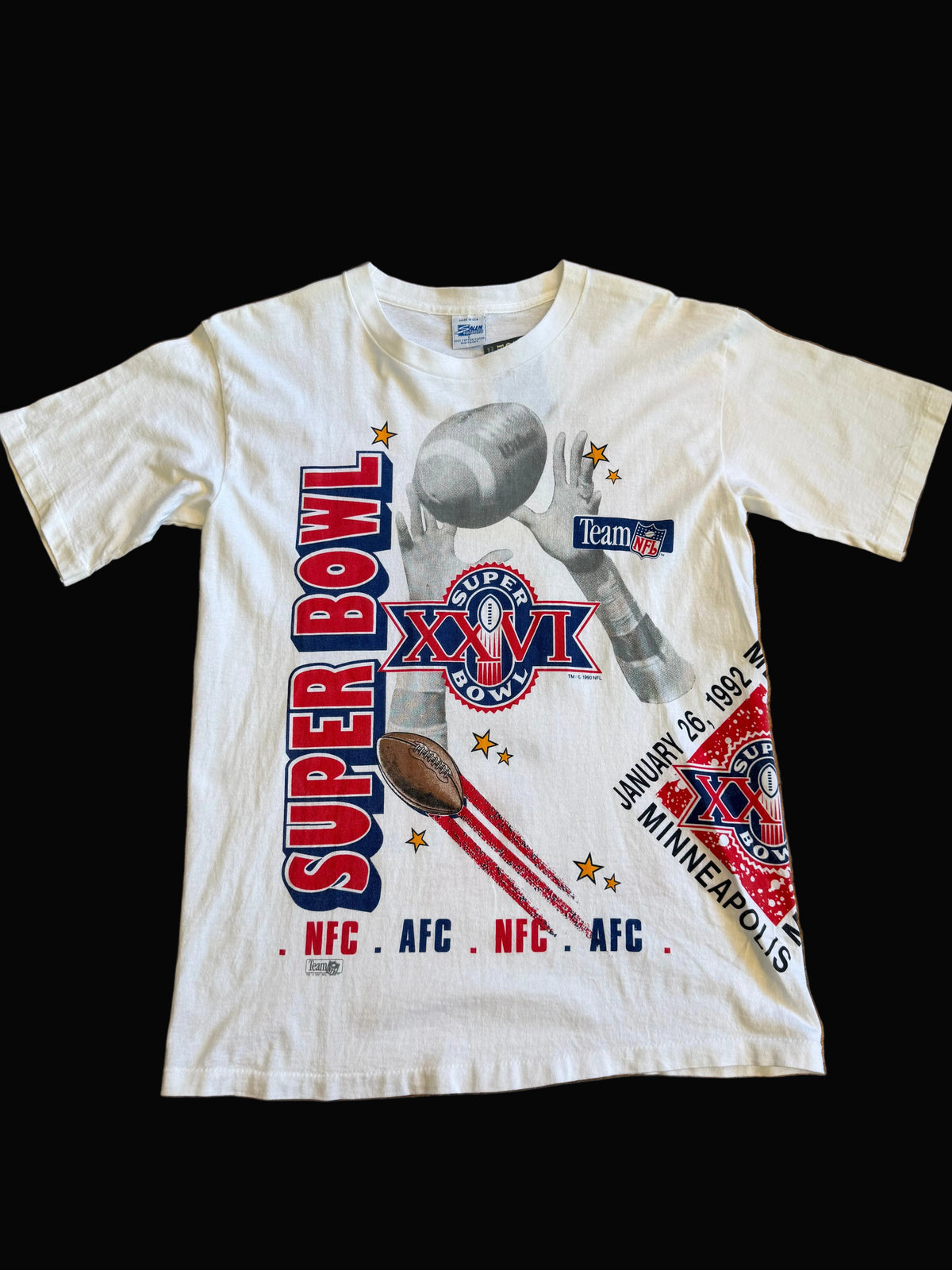 1991 Super Bowl XXVI Aerial Assault Salem Sports AOP Bills V Redskins Size Large