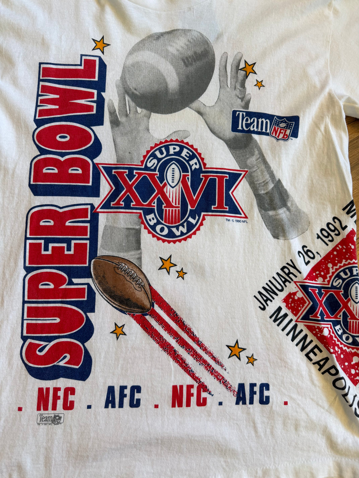 1991 Super Bowl XXVI Aerial Assault Salem Sports AOP Bills V Redskins Size Large