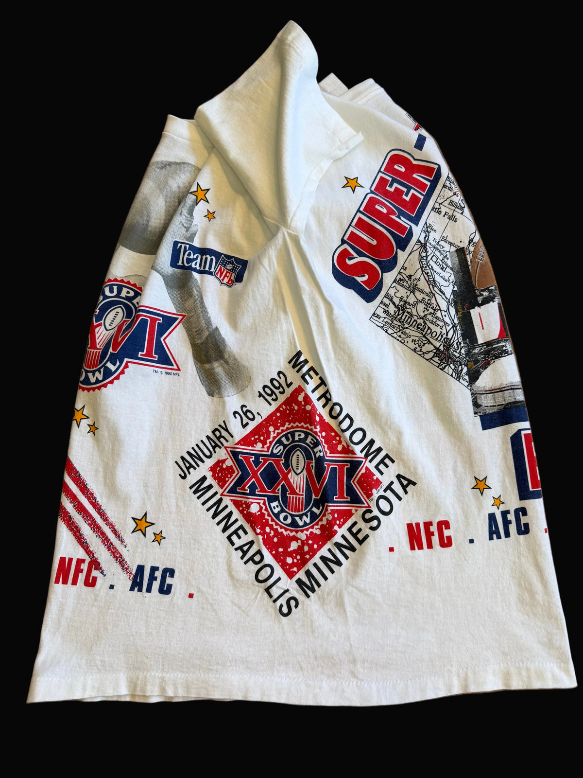 1991 Super Bowl XXVI Aerial Assault Salem Sports AOP Bills V Redskins Size Large