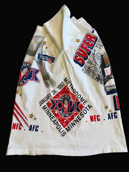 1991 Super Bowl XXVI Aerial Assault Salem Sports AOP Bills V Redskins Size Large