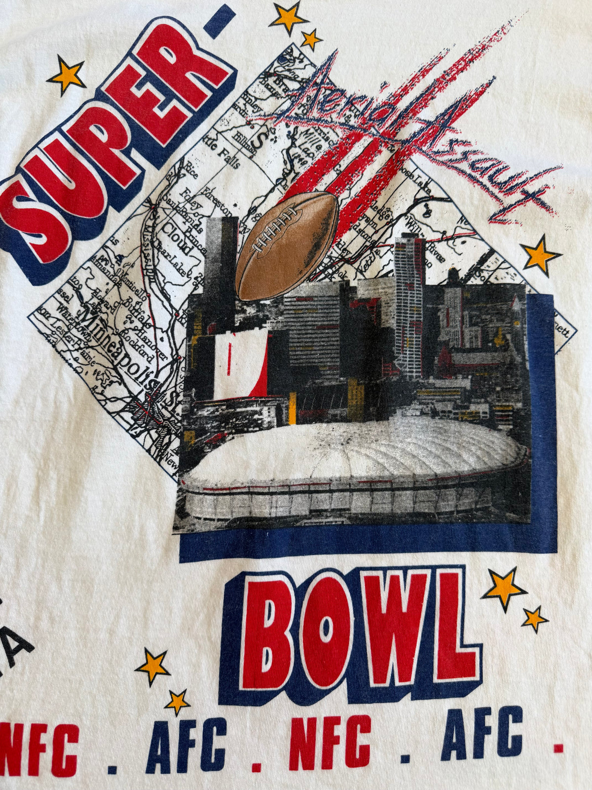 1991 Super Bowl XXVI Aerial Assault Salem Sports AOP Bills V Redskins Size Large