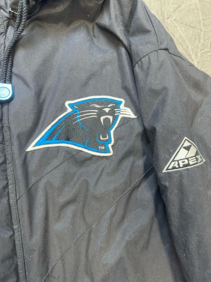 Vintage Carolina Panthers Jacket Mens Large Black Pro Line Apex One Coat NFL