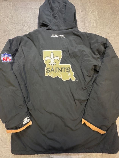 NEW ORLEANS SAINTS VTG 1990s NFL STARTER MENS LARGE PARKA JACKET RETRO LOGO