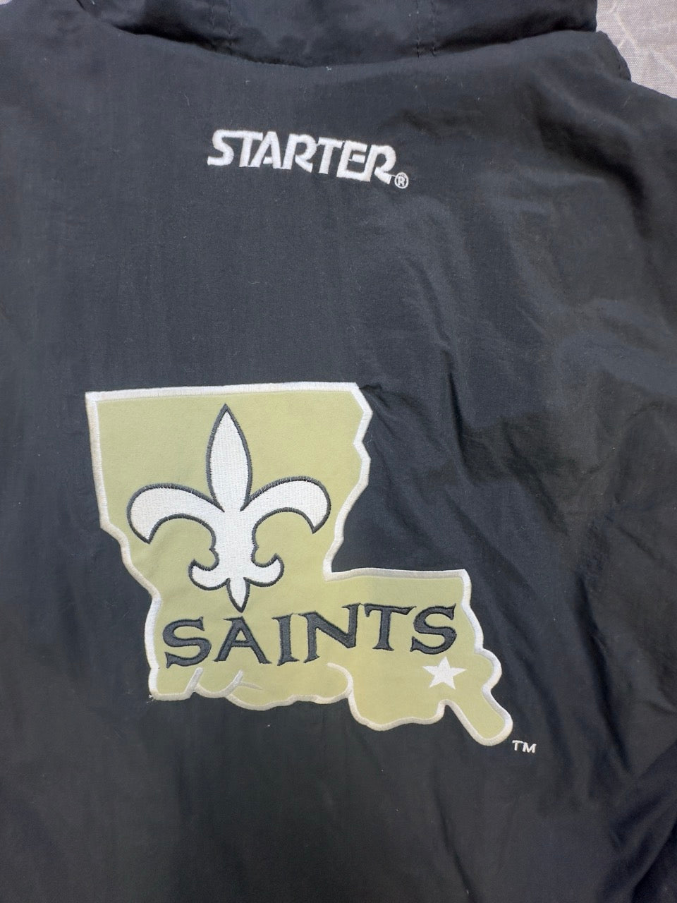 NEW ORLEANS SAINTS VTG 1990s NFL STARTER MENS LARGE PARKA JACKET RETRO LOGO