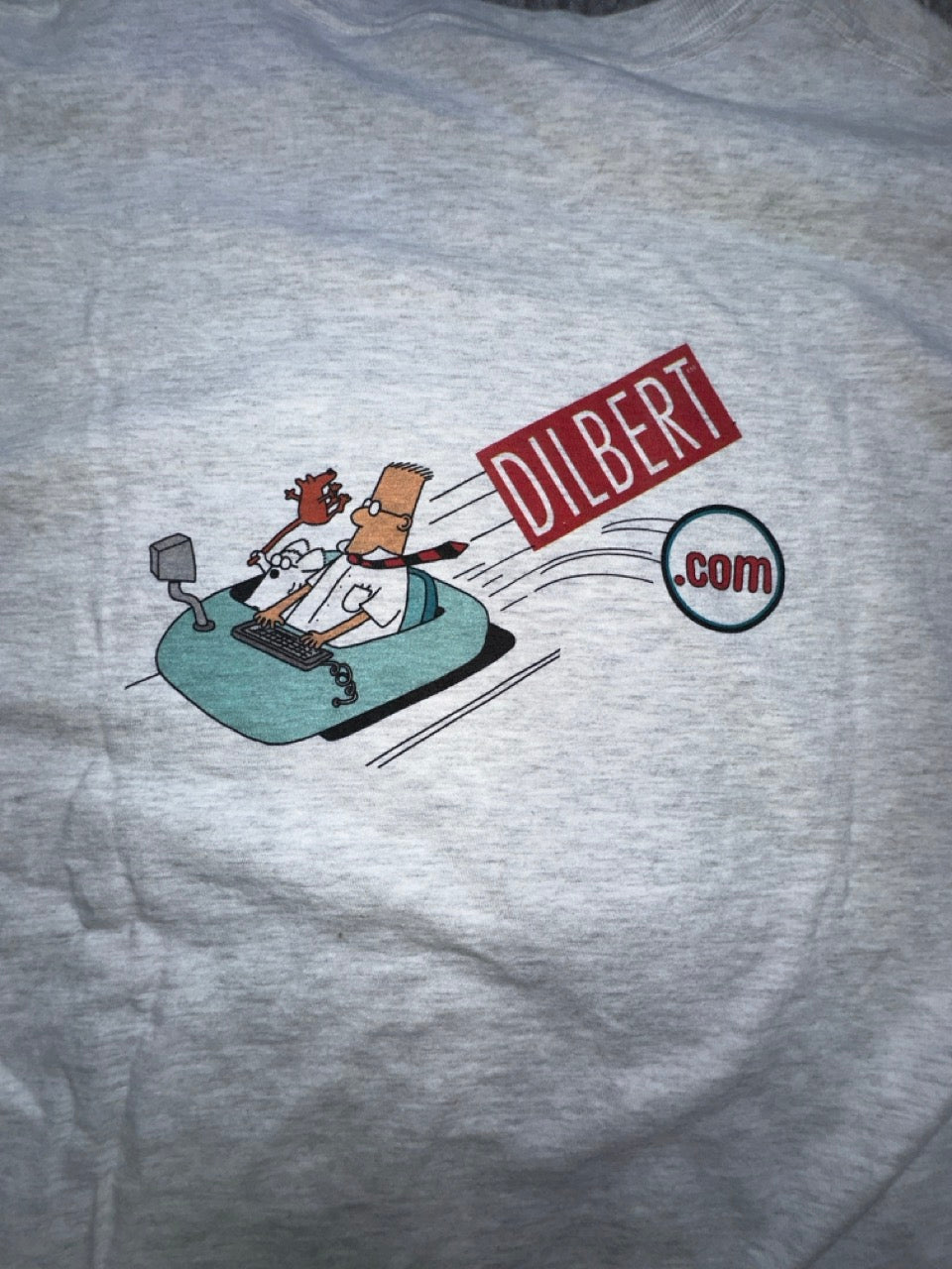 Vintage Dilbert Comic Humor Graphic Long Sleeve Tee XL Made in USA 90s