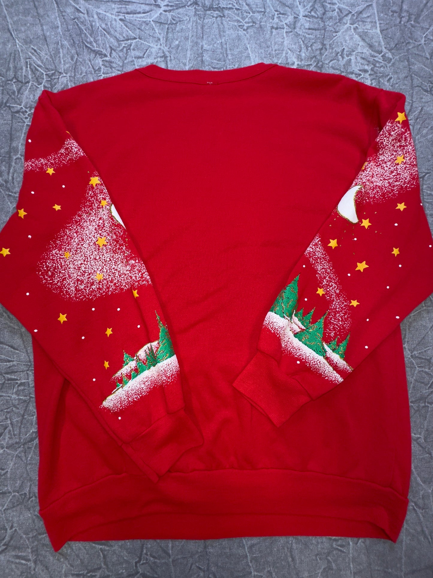 Vintage Santas Reindeer Christmas Eve Holiday Crewneck Sweater Winter Large