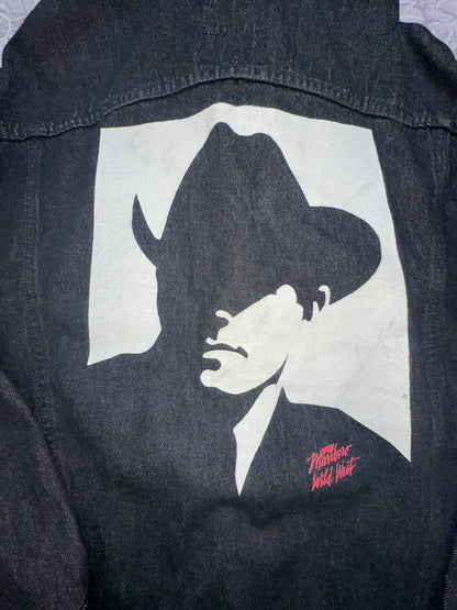 Malrboro Man Wild West Black Dark Denim Jean Jacket Western Workwear L