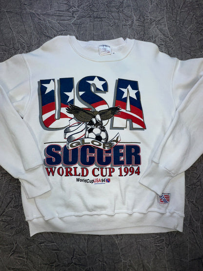 Vintage 1994 USA World Cup Soccer Crewneck Sweatshirt Large Sports Made USA