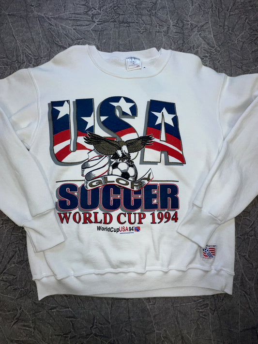 Vintage 1994 USA World Cup Soccer Crewneck Sweatshirt Large Sports Made USA