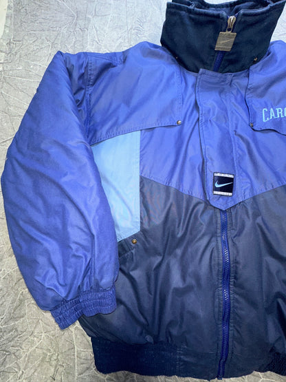 Vintage Nike 90s UNC Tar Heels Hooded Duck Down Puffer Jacket Size L