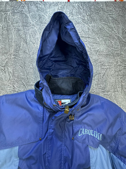 Vintage Nike 90s UNC Tar Heels Hooded Duck Down Puffer Jacket Size L