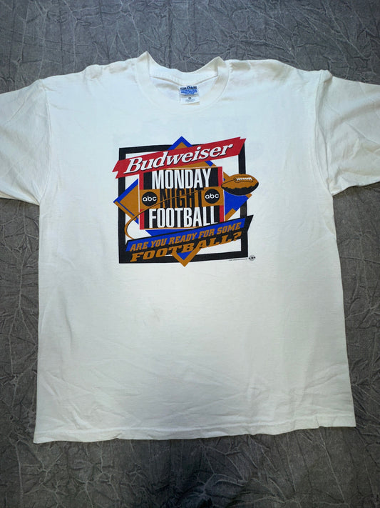 Vintage Budweiser Monday Night Football ABC Promo NFL Shirt XL