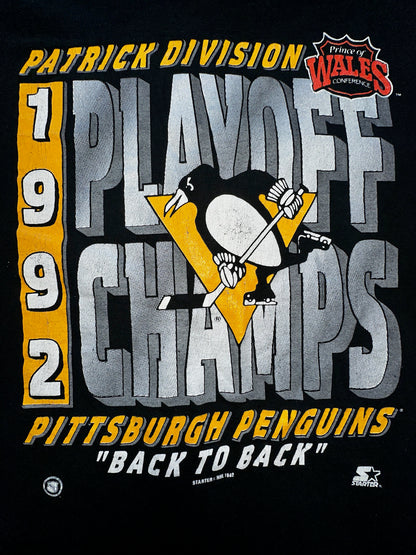 Vintage 1992 Pittsburgh Penguins Playoff Champs NHL Size Large