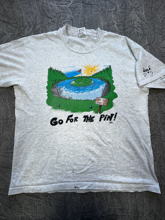 Vintage Golf Go For The Pin One One Shirt Size XL Nature Art